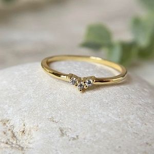 Dainty 14k Gold Plated Heart Ring 925 Sterling Silver Mini Heart Stacking Ring